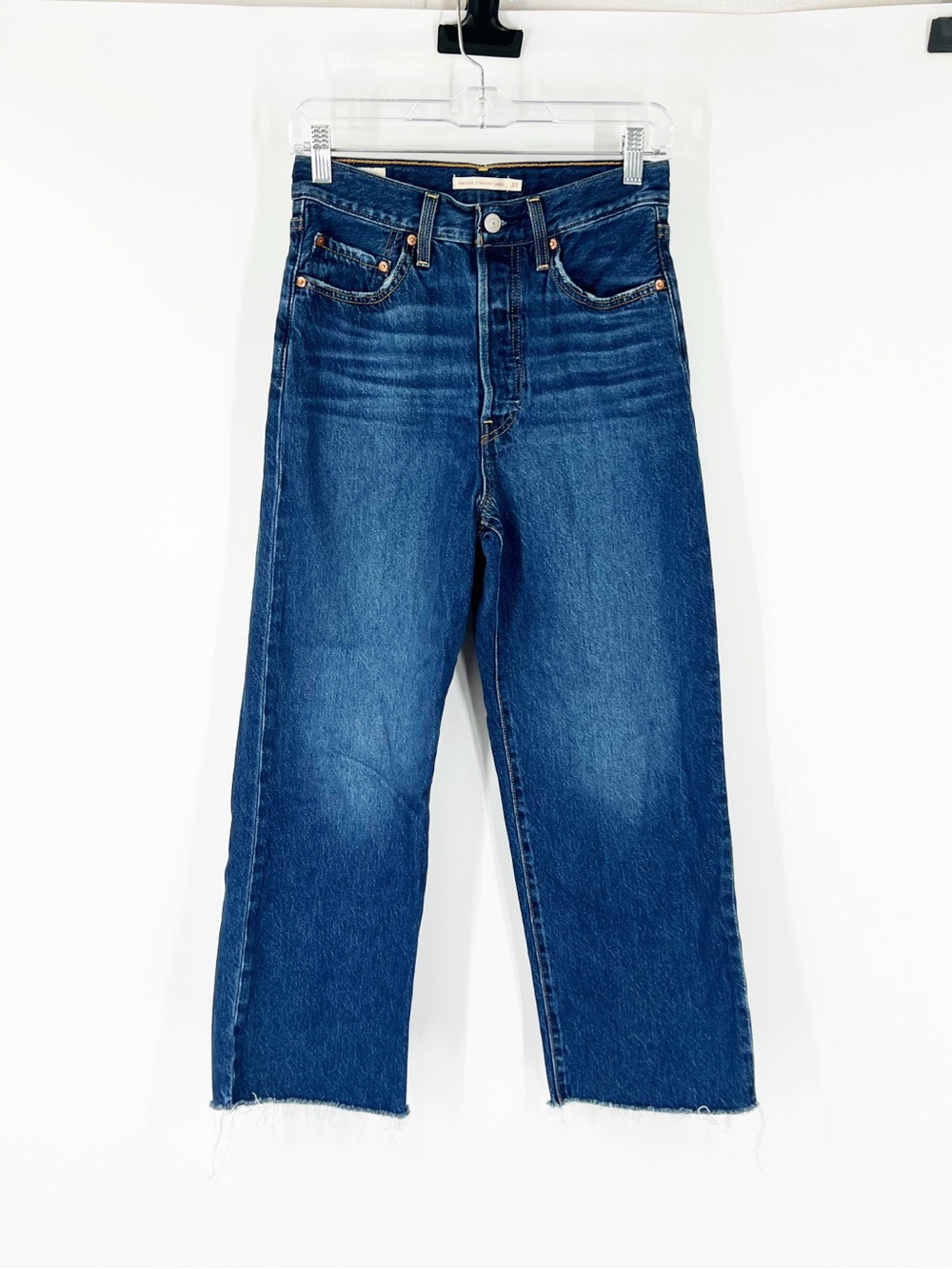 Levi’s Ribcage Straight Ankle Jeans Button Fly High Rise